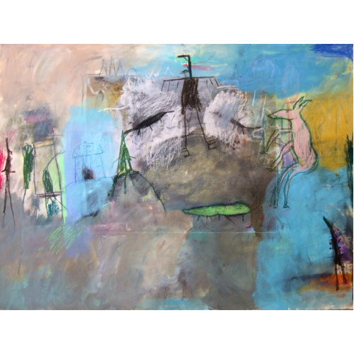 74_-_bisontes_blancos_pintura_sobre_papel_superalfa_76_x_56_cm_colgado_gad_b_78_marga